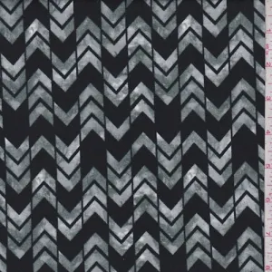 2 YD PC-Black/Jade Chevron Stripe Double Brushed Jersey Knit Fabric