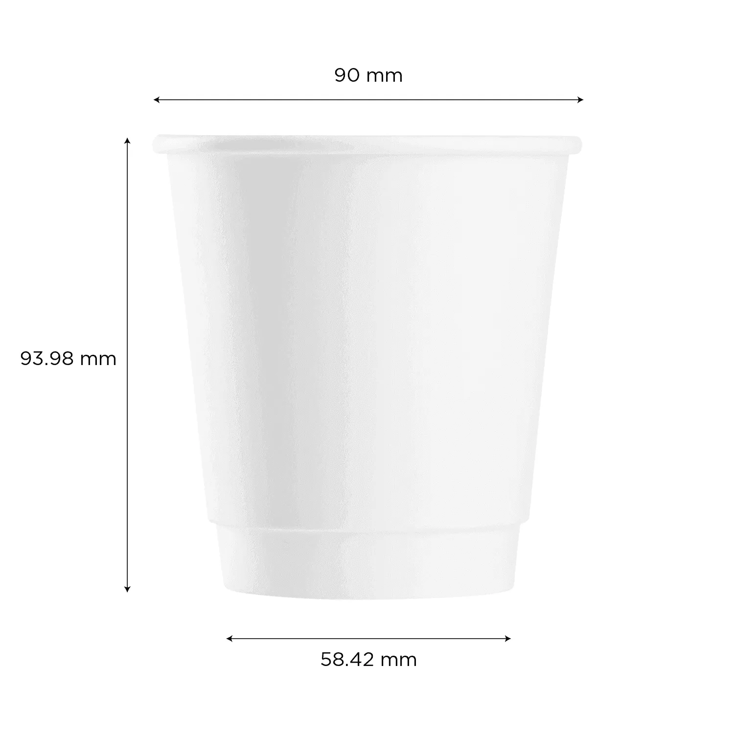 [500 ct] 10 oz Paper Coffee Cups | Insulated | 90 mm | White