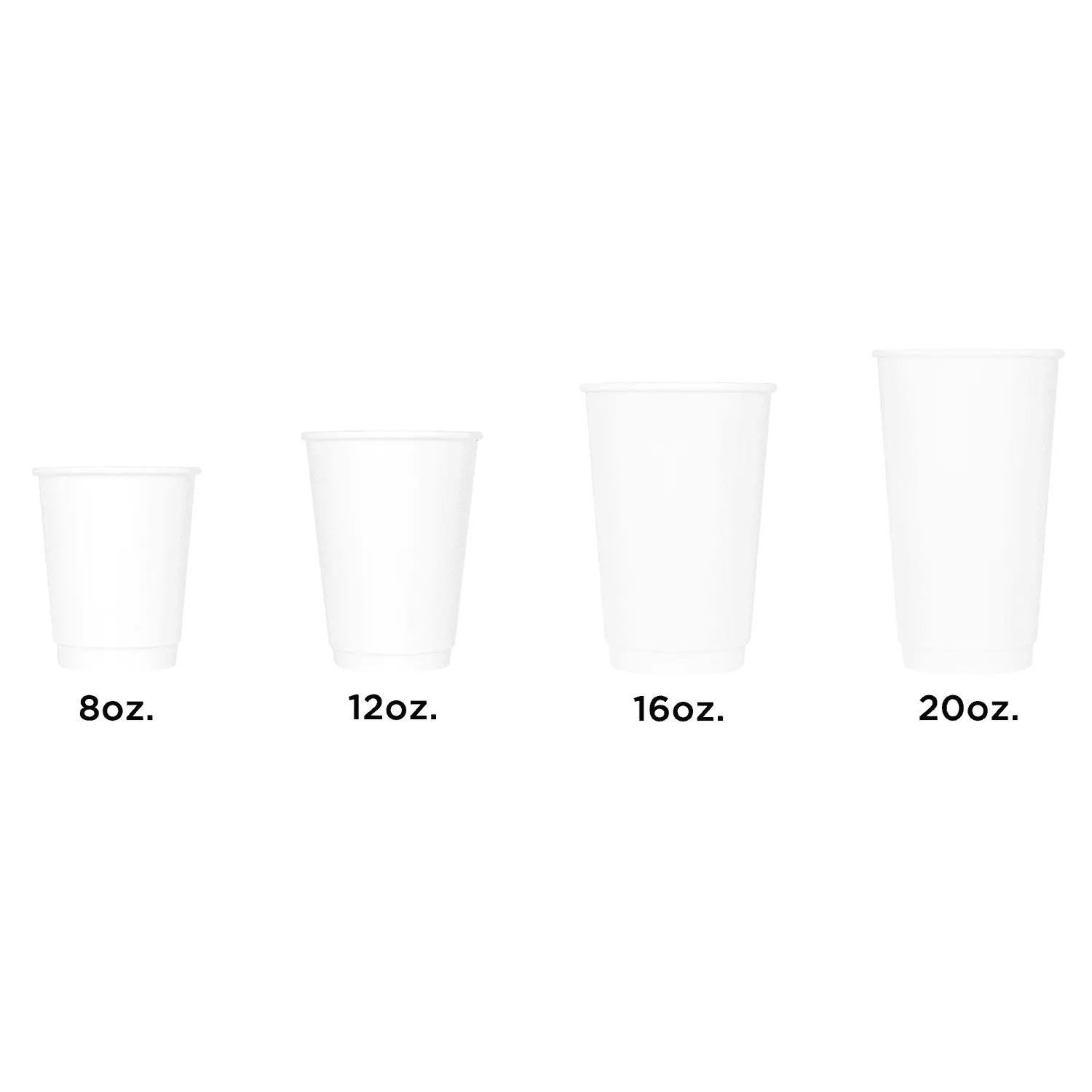 [500 ct] 10 oz Paper Coffee Cups | Insulated | 90 mm | White