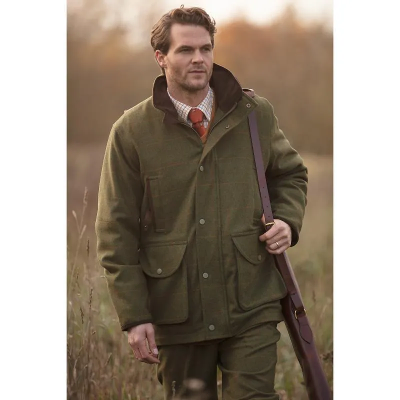 Alan Paine Combrook Mens Tweed Waterproof Field Coat - Maple