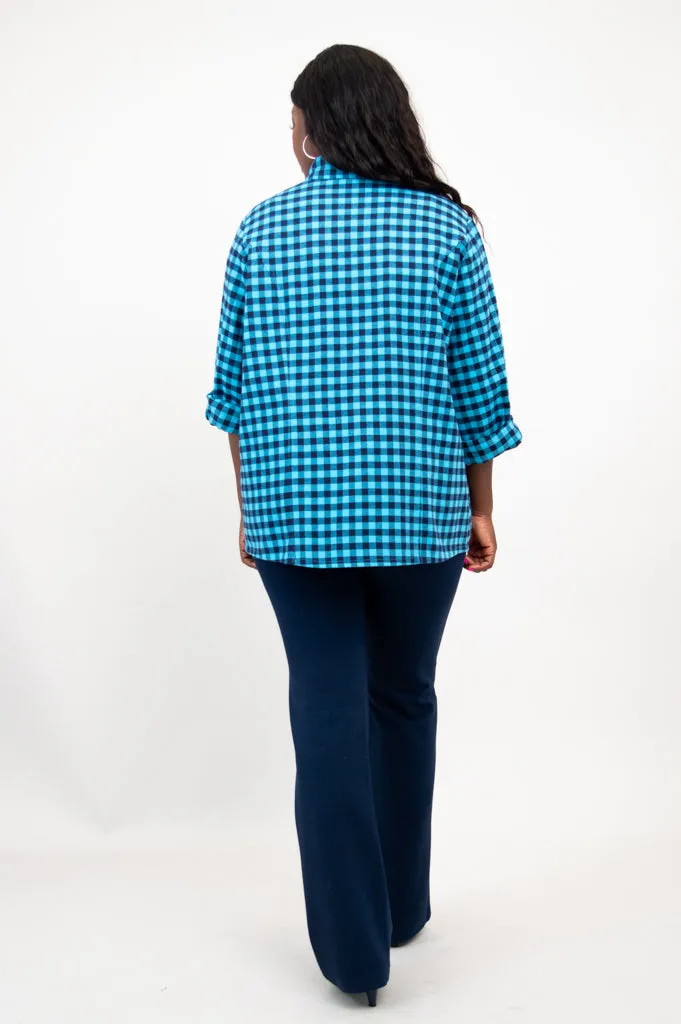 Alexis Top, Mazarine Plaid, Cotton Flannel