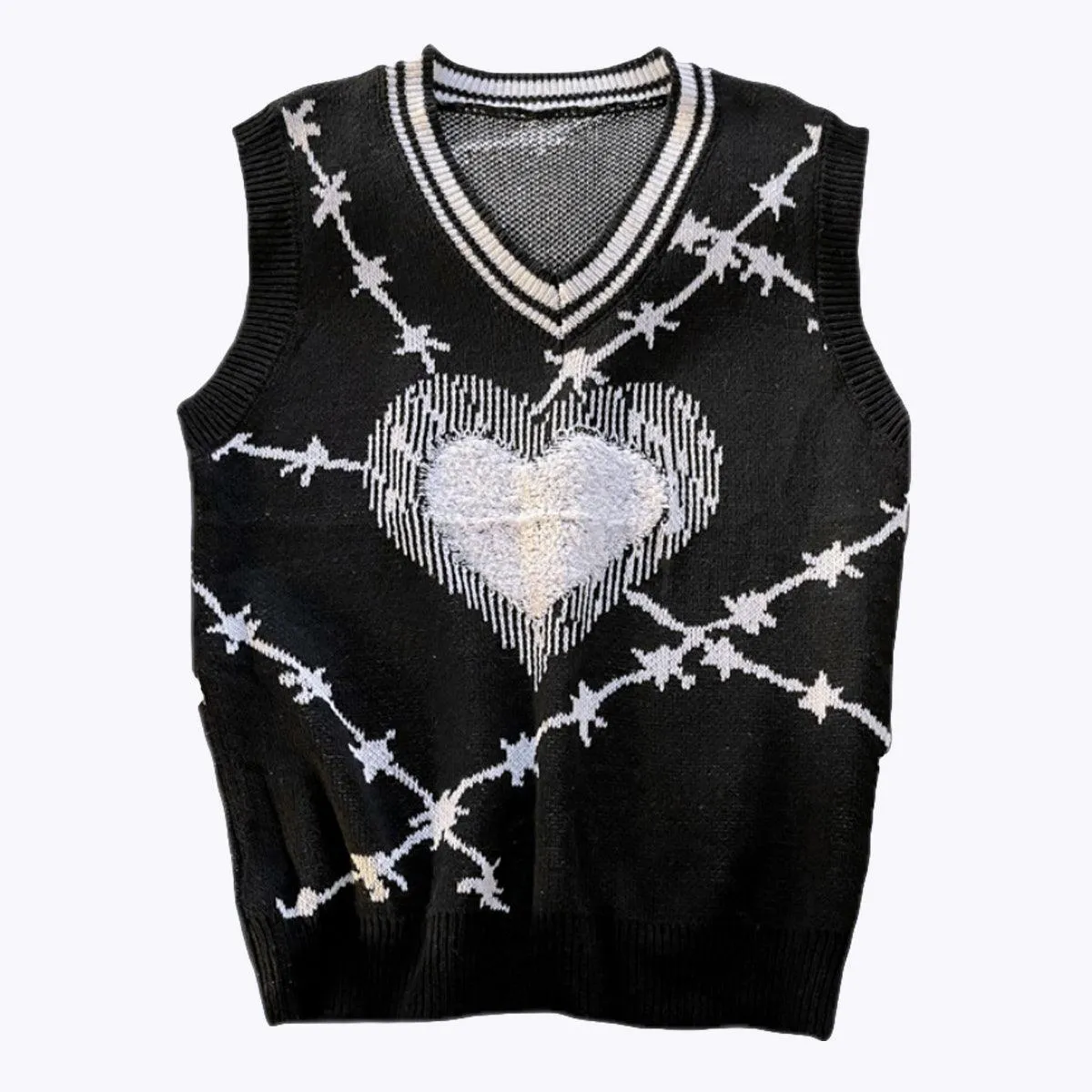 benpaolv Barbed Wire Knit Vest Grunge Aesthetic