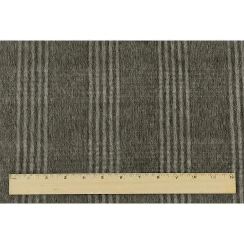 Black/Multi Brushed Back Stripe Wool Blend Jacketing Fabric