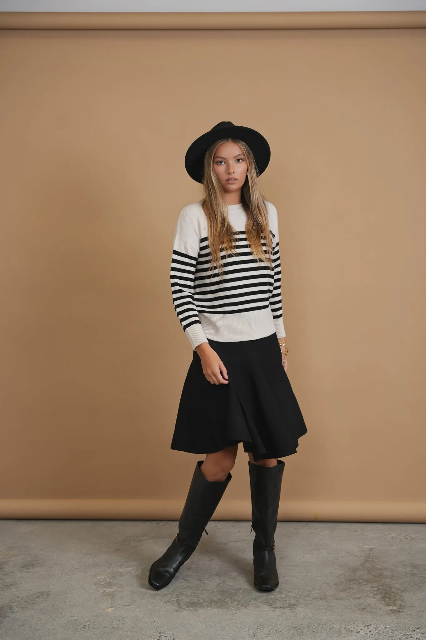 Bliss Oversized Striped Sweater Black & White