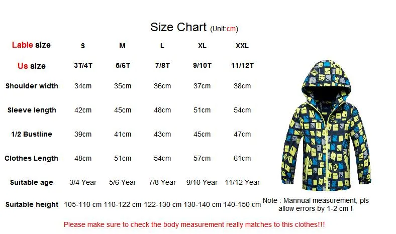 Boys Windbreaker Jacket Sporty Graffiti Print