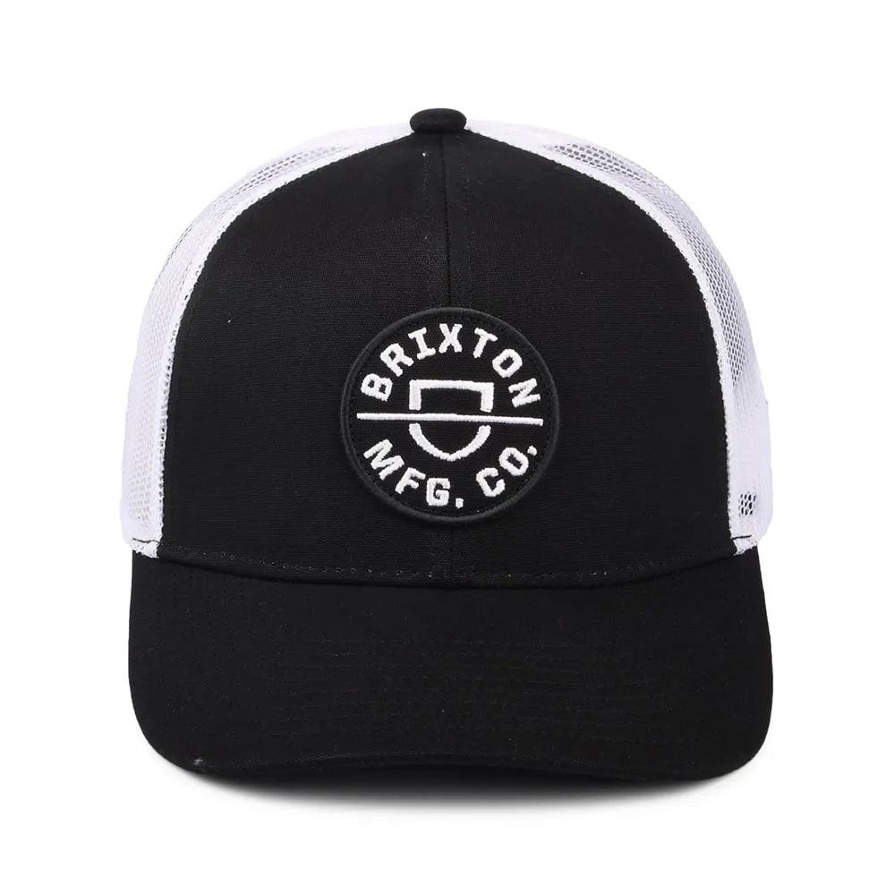 Brixton Hats Crest NetPlus MP Trucker Cap - Black-White