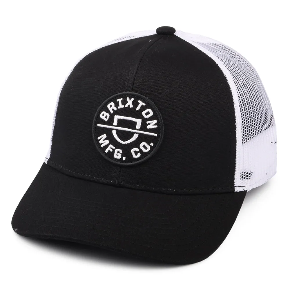 Brixton Hats Crest NetPlus MP Trucker Cap - Black-White