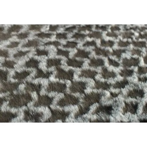 Brown/Gray Texture Faux Fur Knit Fabric