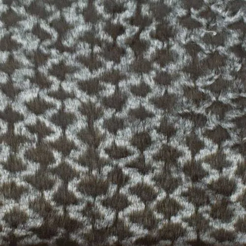 Brown/Gray Texture Faux Fur Knit Fabric