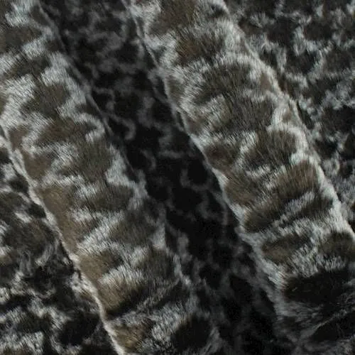 Brown/Gray Texture Faux Fur Knit Fabric