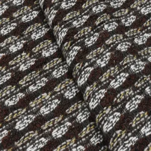 Brown/Multi Boucle Gold Sparkle Jacketing Woven Fabric