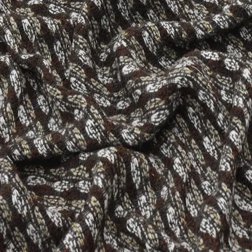 Brown/Multi Boucle Gold Sparkle Jacketing Woven Fabric