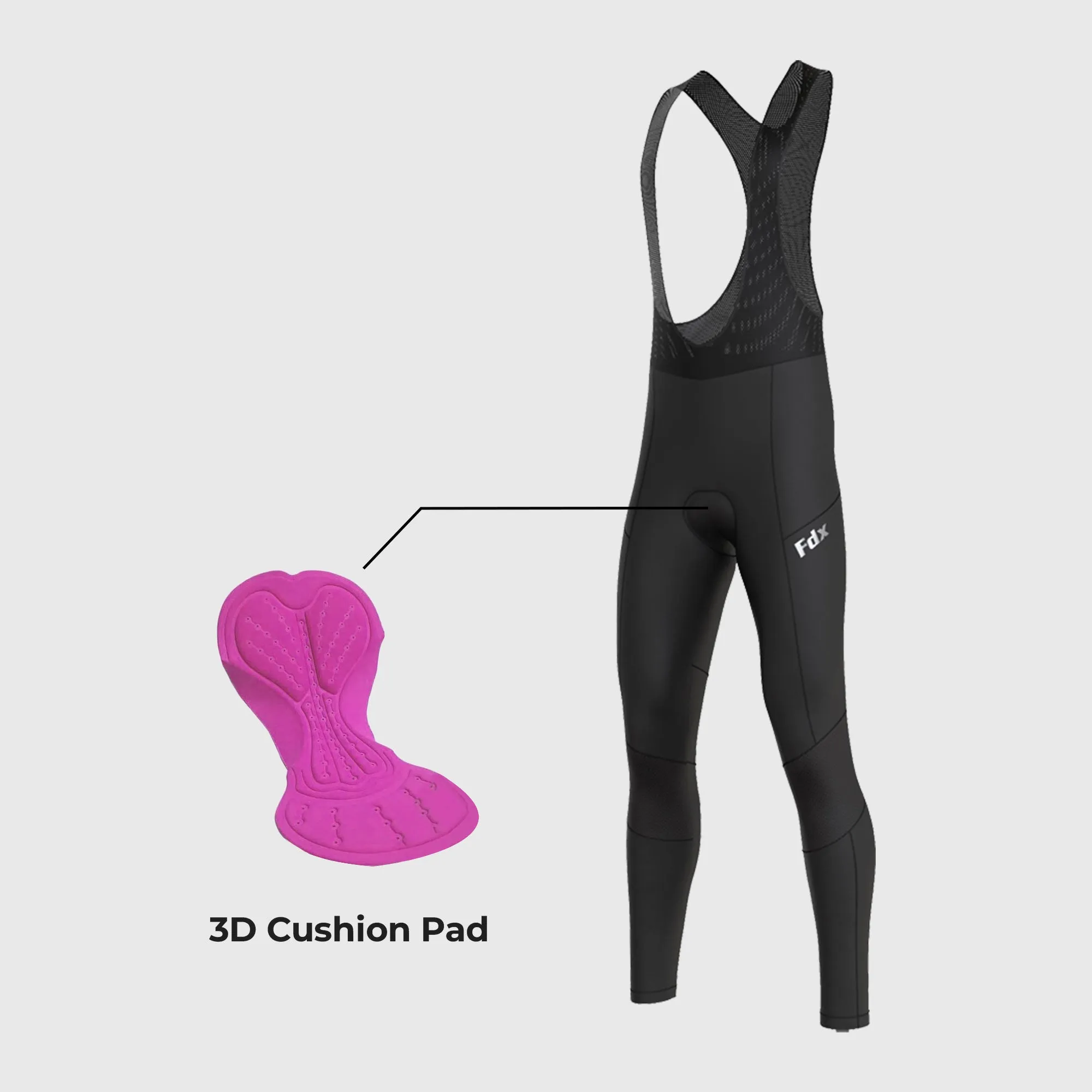 Fdx Duo Black Women's & Girl's Thermal Padded Winter Bib Tights