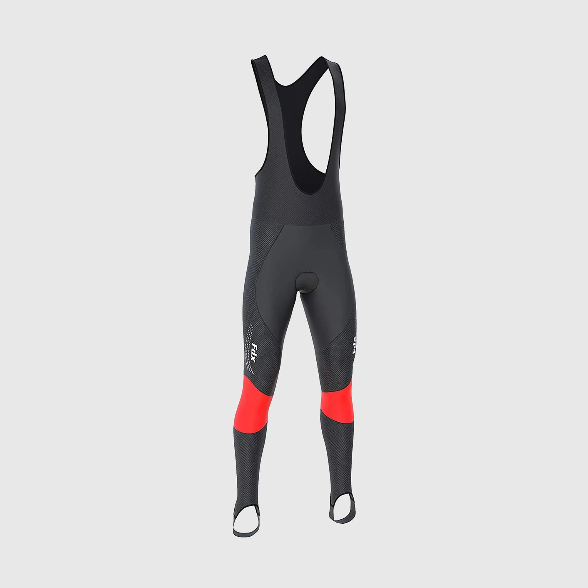 Fdx Thermodream Men's & Boy's Red Thermal Padded Cycling Bib Tights