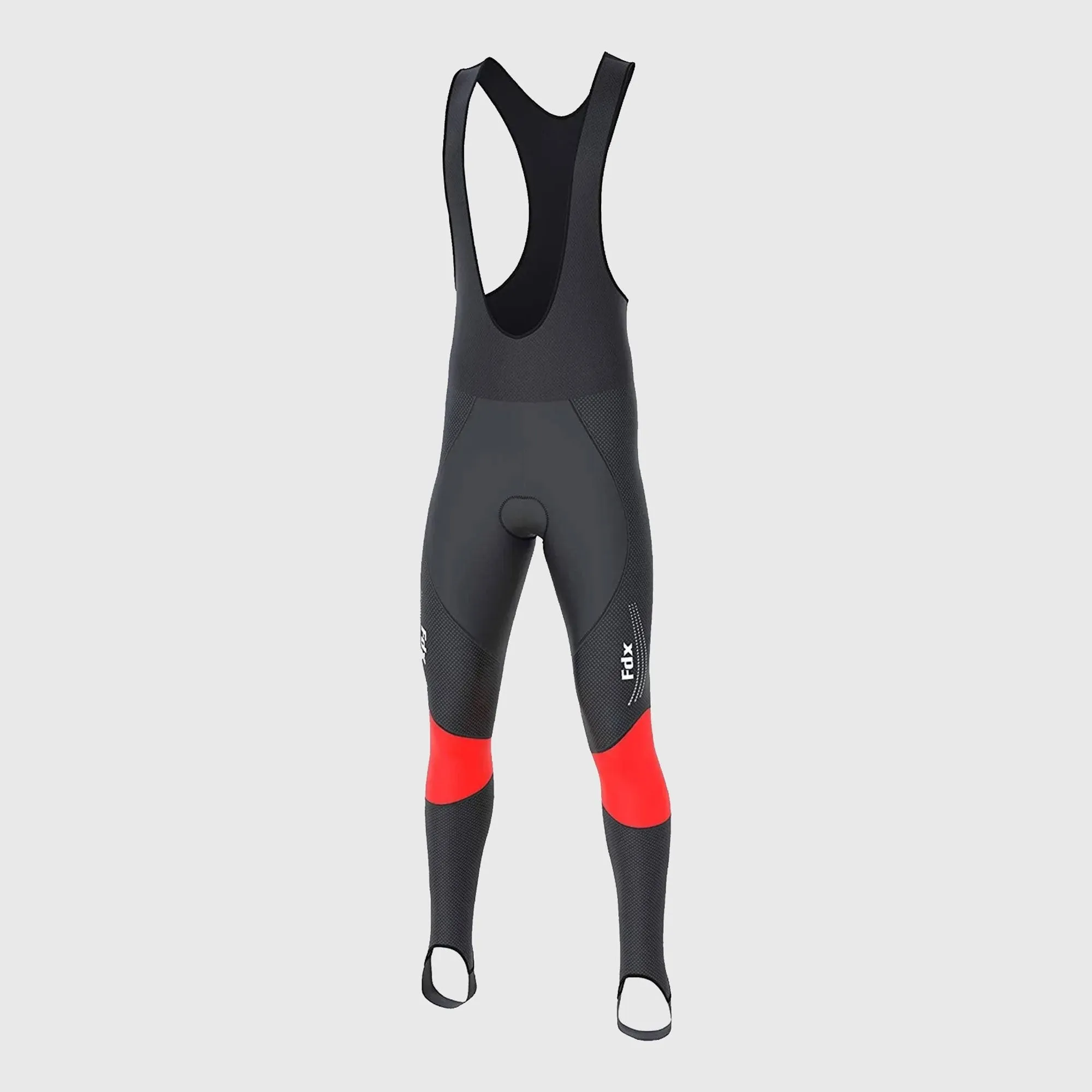 Fdx Thermodream Men's & Boy's Red Thermal Padded Cycling Bib Tights