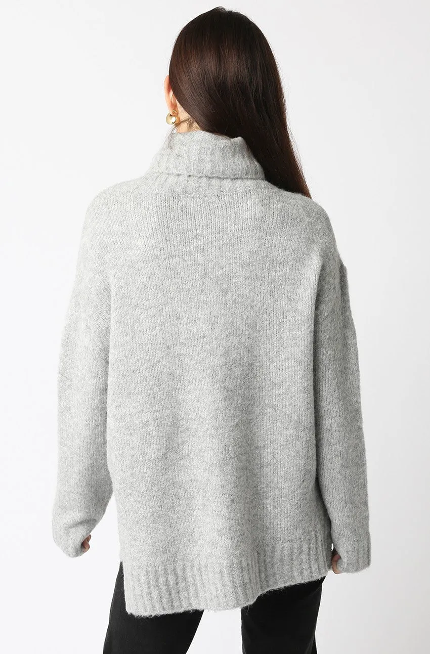 Fuzzy Turtleneck Oversized Sweater