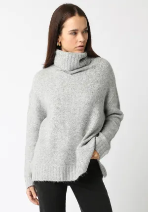 Fuzzy Turtleneck Oversized Sweater