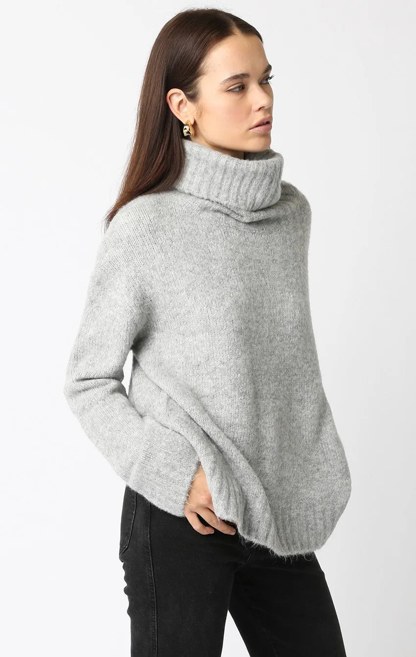 Fuzzy Turtleneck Oversized Sweater