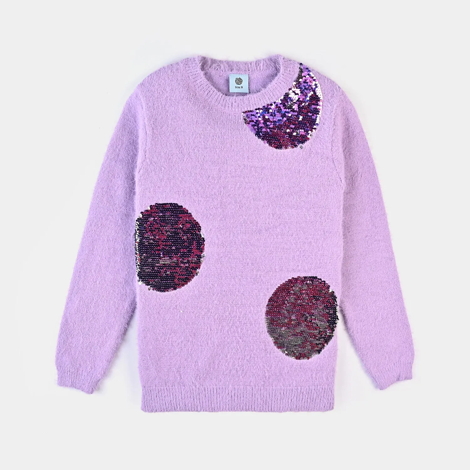 Girls Acrylic Sweater Circles-Lilac