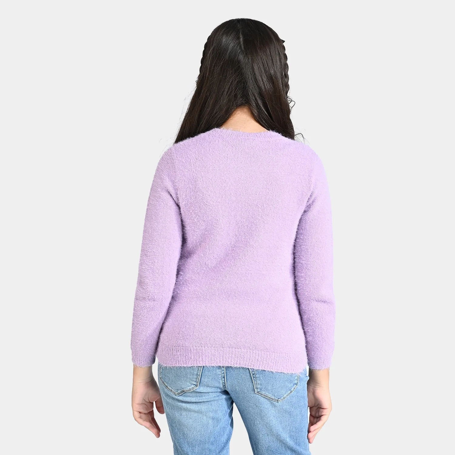 Girls Acrylic Sweater Circles-Lilac