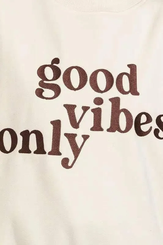 Good Vibes Embroidered Oversized Sweatshirt