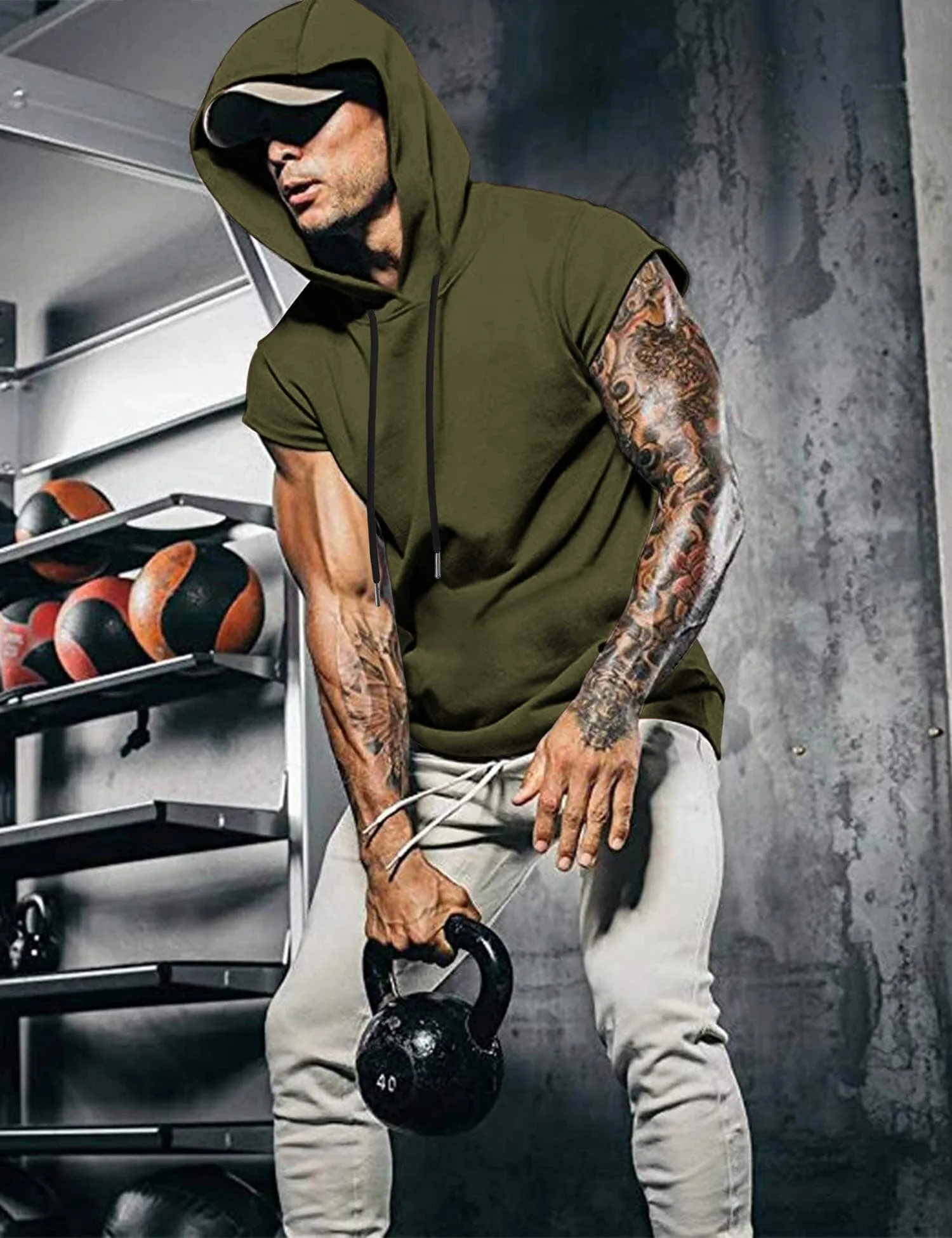 Gym Muscle Hooded Tank Top (US Only)