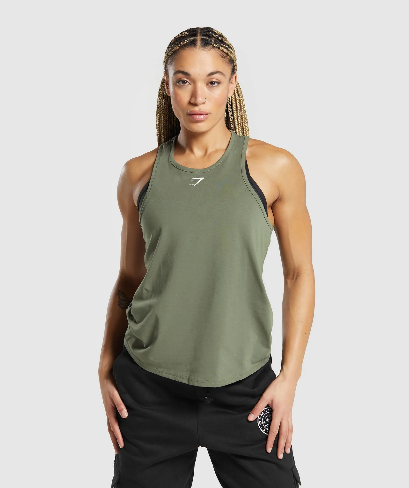 Gymshark Training Cotton Tank - Base Green