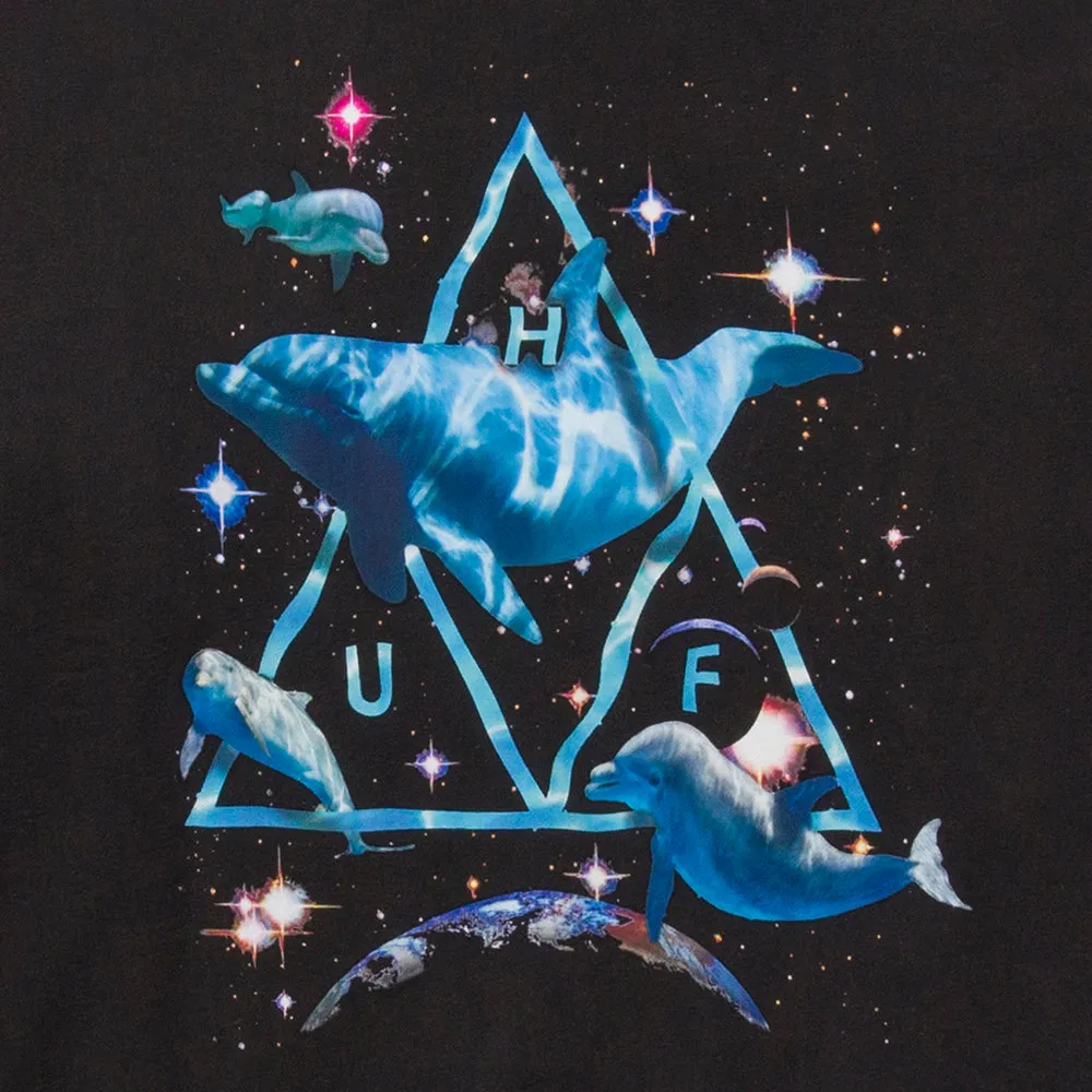 HUF SPACE DOLPHINS WASH CREWNECK // BLACK