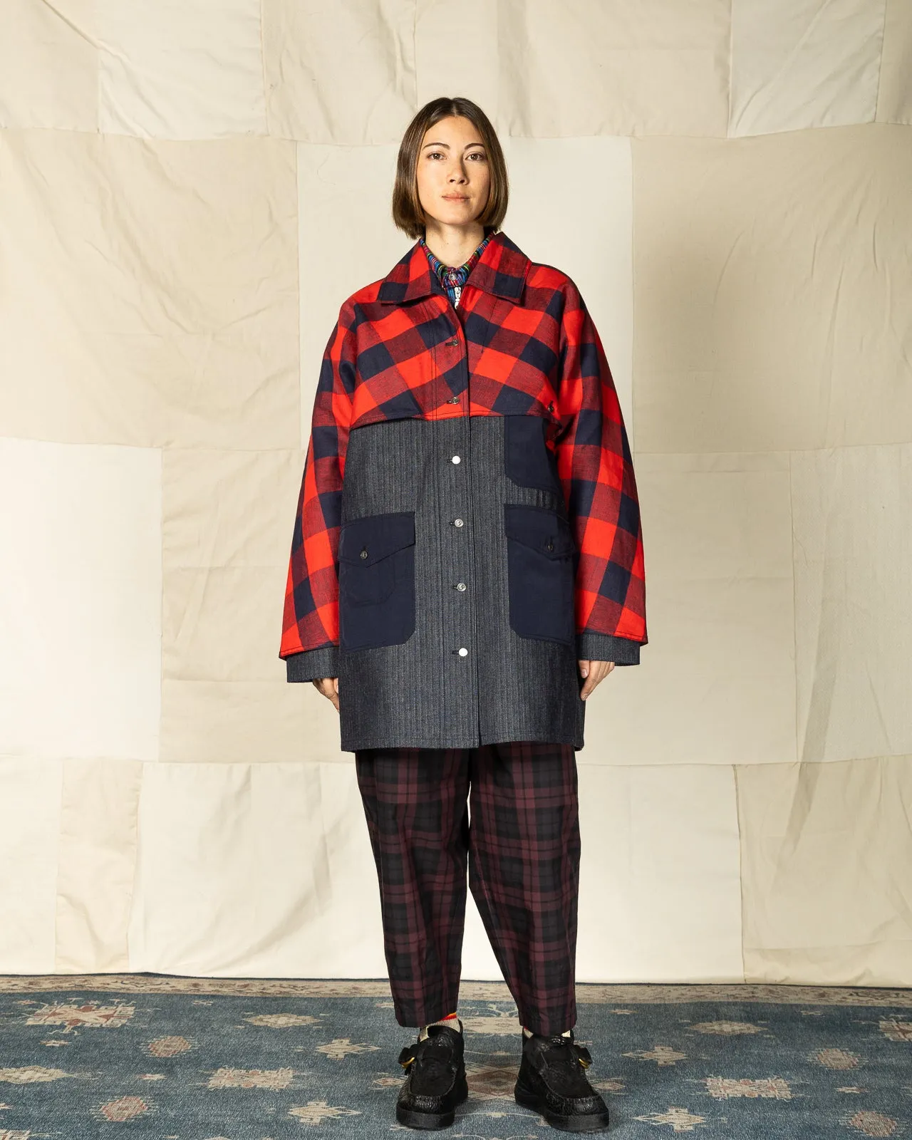 Hunter Fisher Coat - Denim/Red