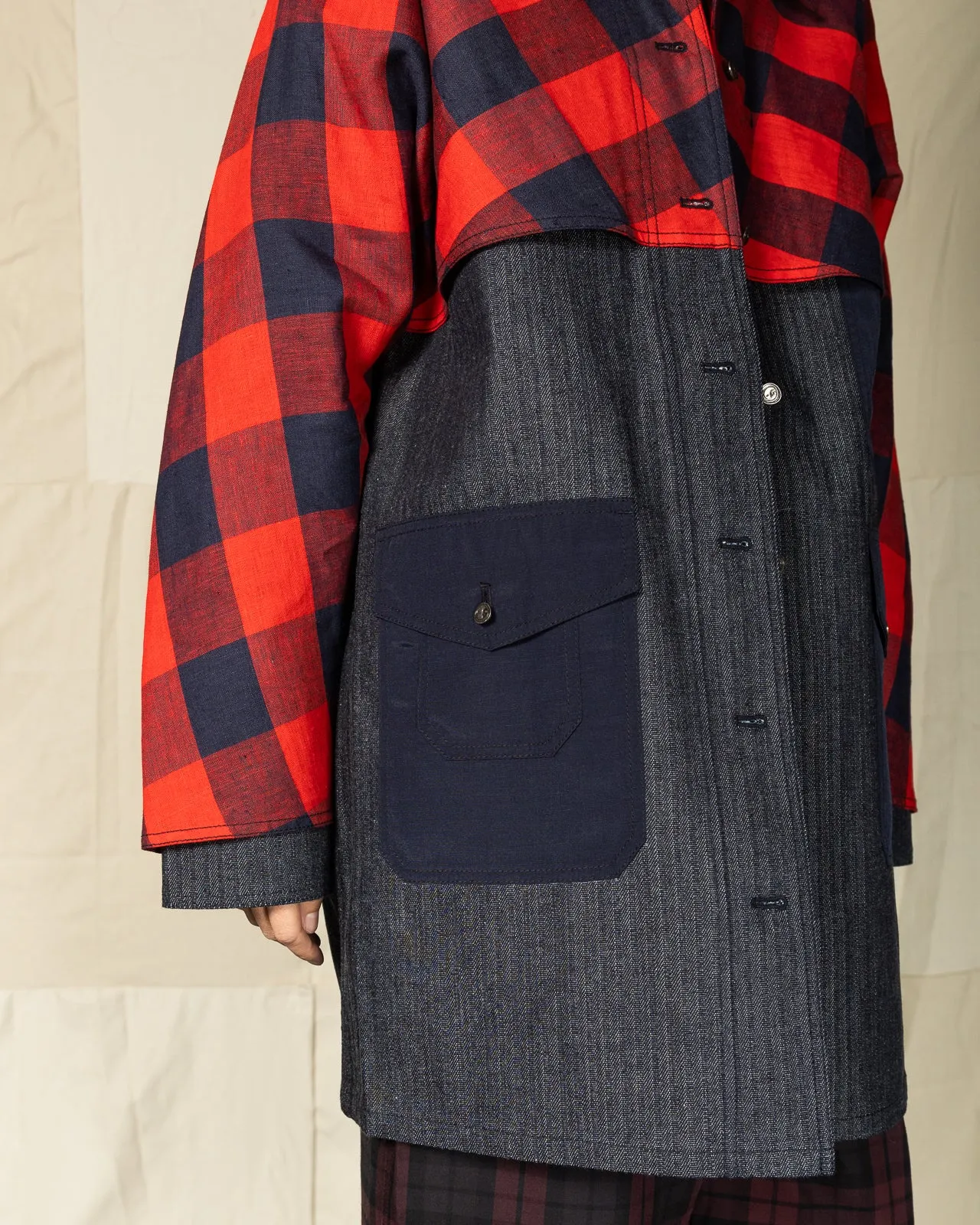 Hunter Fisher Coat - Denim/Red