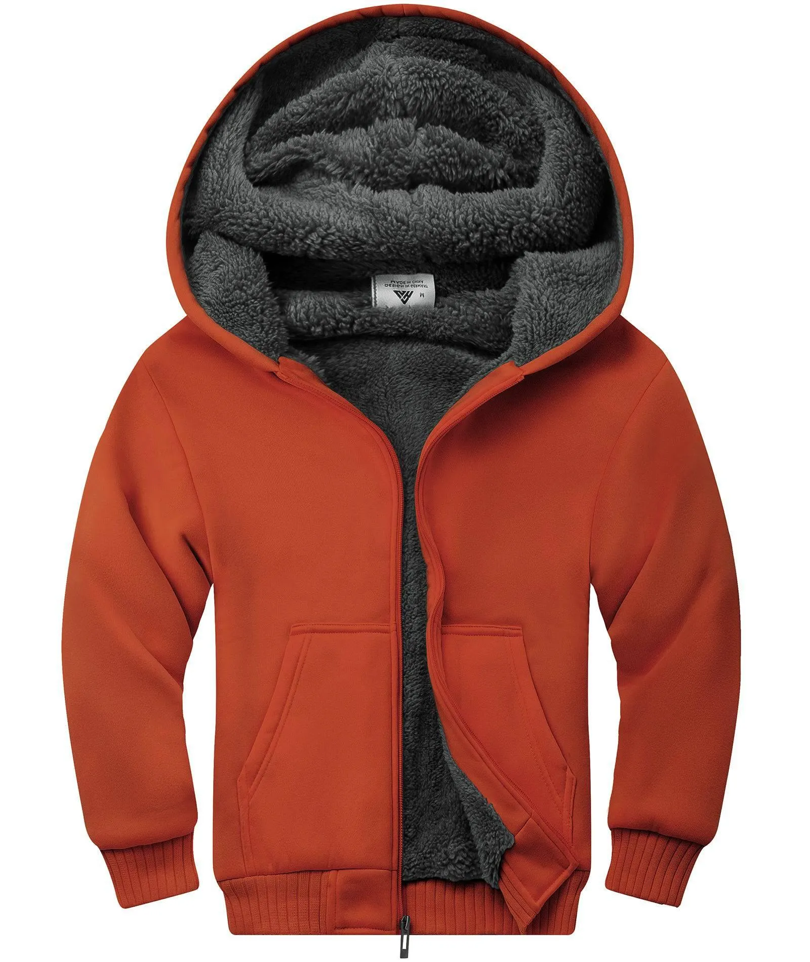 Kid's Winter Sports Solid Color Fleece Hoodie-ZPK005867