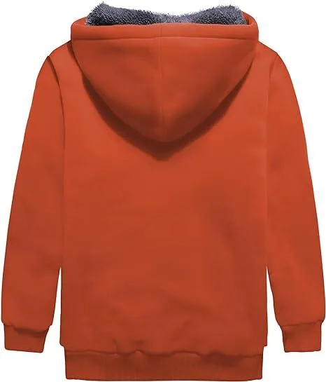 Kid's Winter Sports Solid Color Fleece Hoodie-ZPK005867