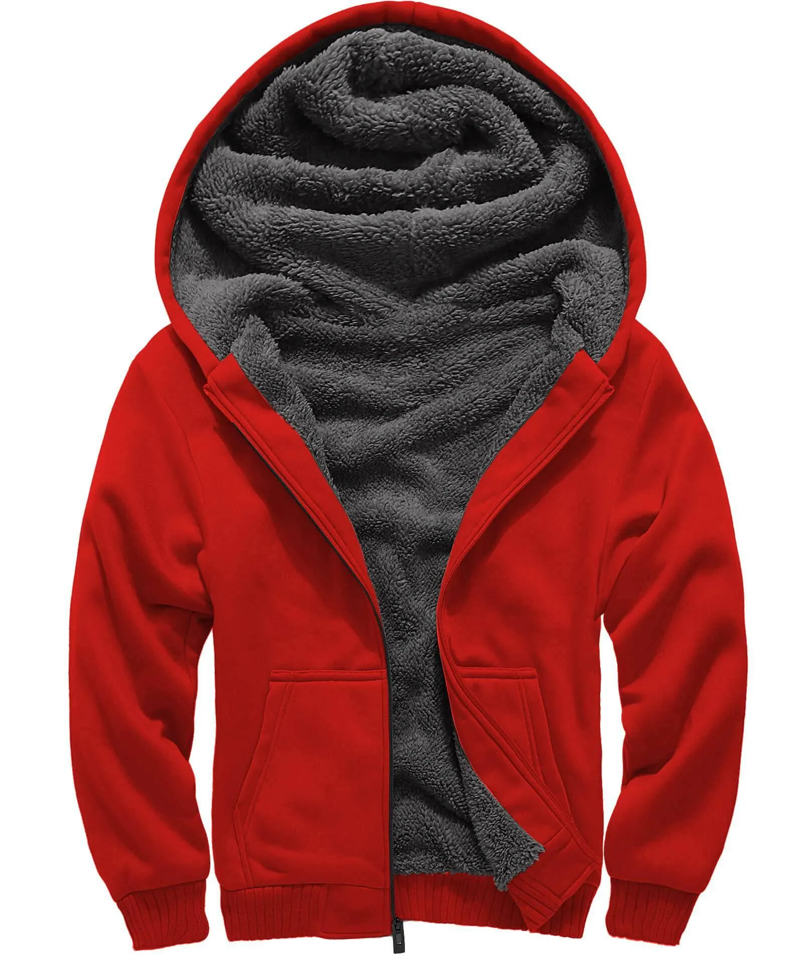 Kid's Winter Sports Solid Color Fleece Hoodie-ZPK005867