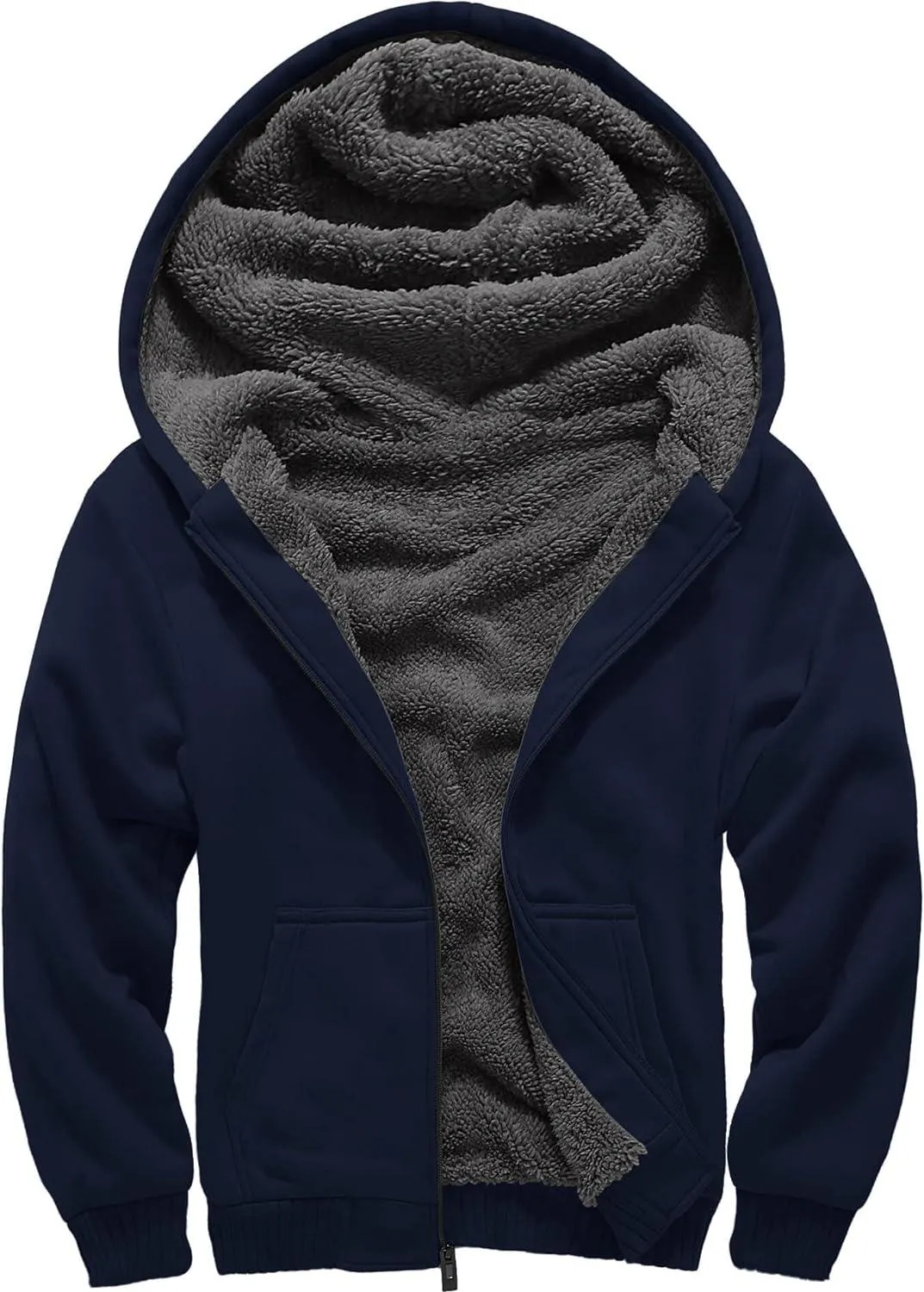 Kid's Winter Sports Solid Color Fleece Hoodie-ZPK005867