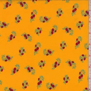 Marigold Mini Cluster Floral Double Brushed Jersey Knit Fabric