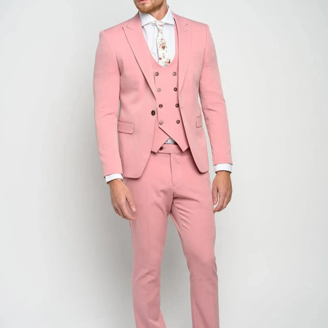 Men Suits Pink 3 Piece Slim Fit Elegant Formal Fashion Suits Groom Wedding Suit Party Wear Dinner Suits Stylish Suits Bespoke for Men