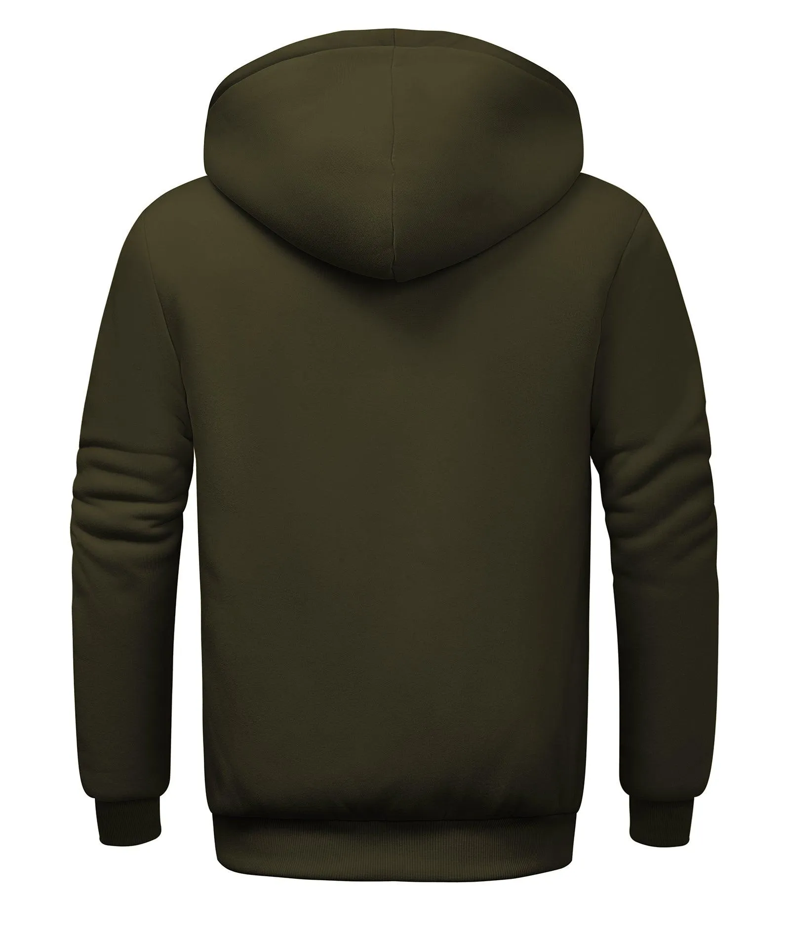 Men's Solid Color Full Zip Hoodie-ZPK006403