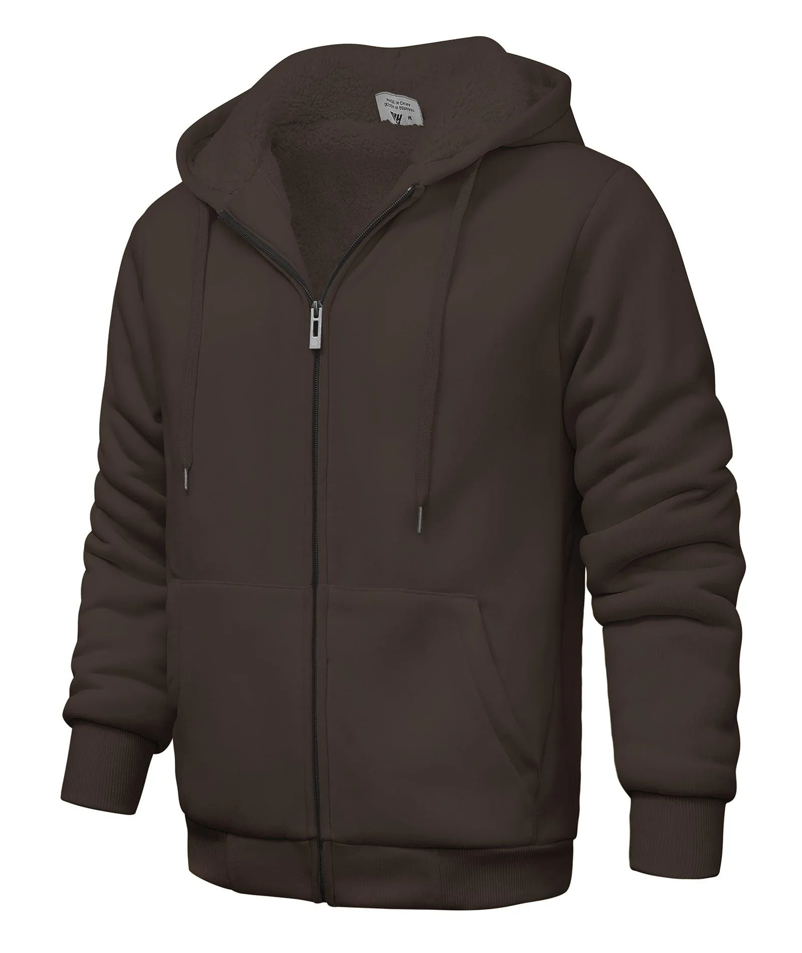 Men's Solid Color Full Zip Hoodie-ZPK006403