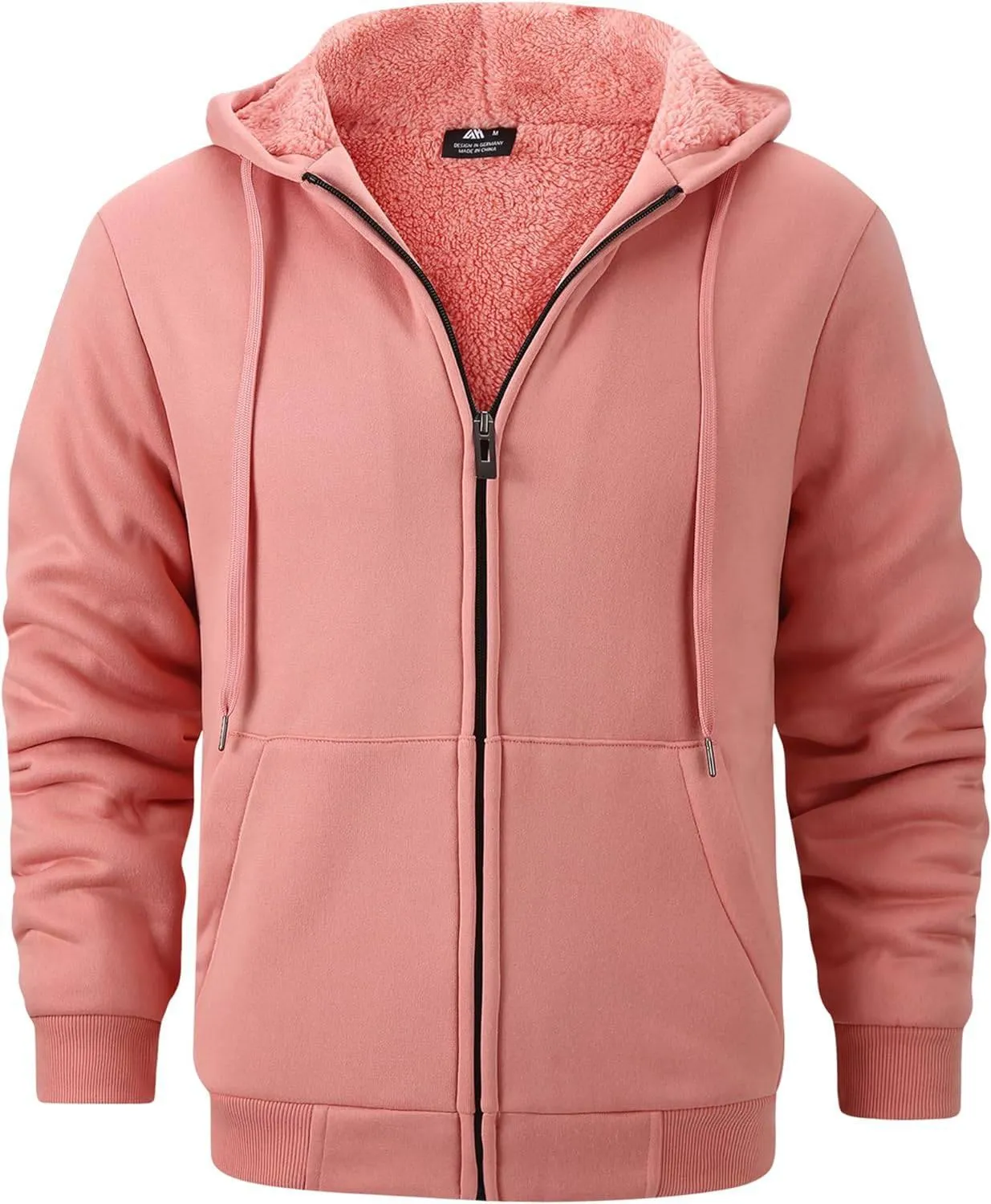 Men's Solid Color Full Zip Hoodie-ZPK006403