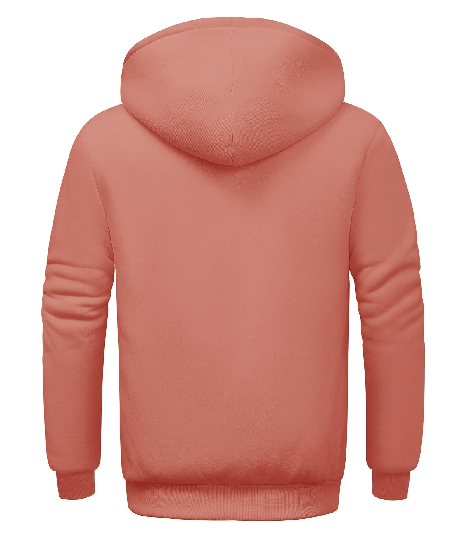 Men's Solid Color Full Zip Hoodie-ZPK006403