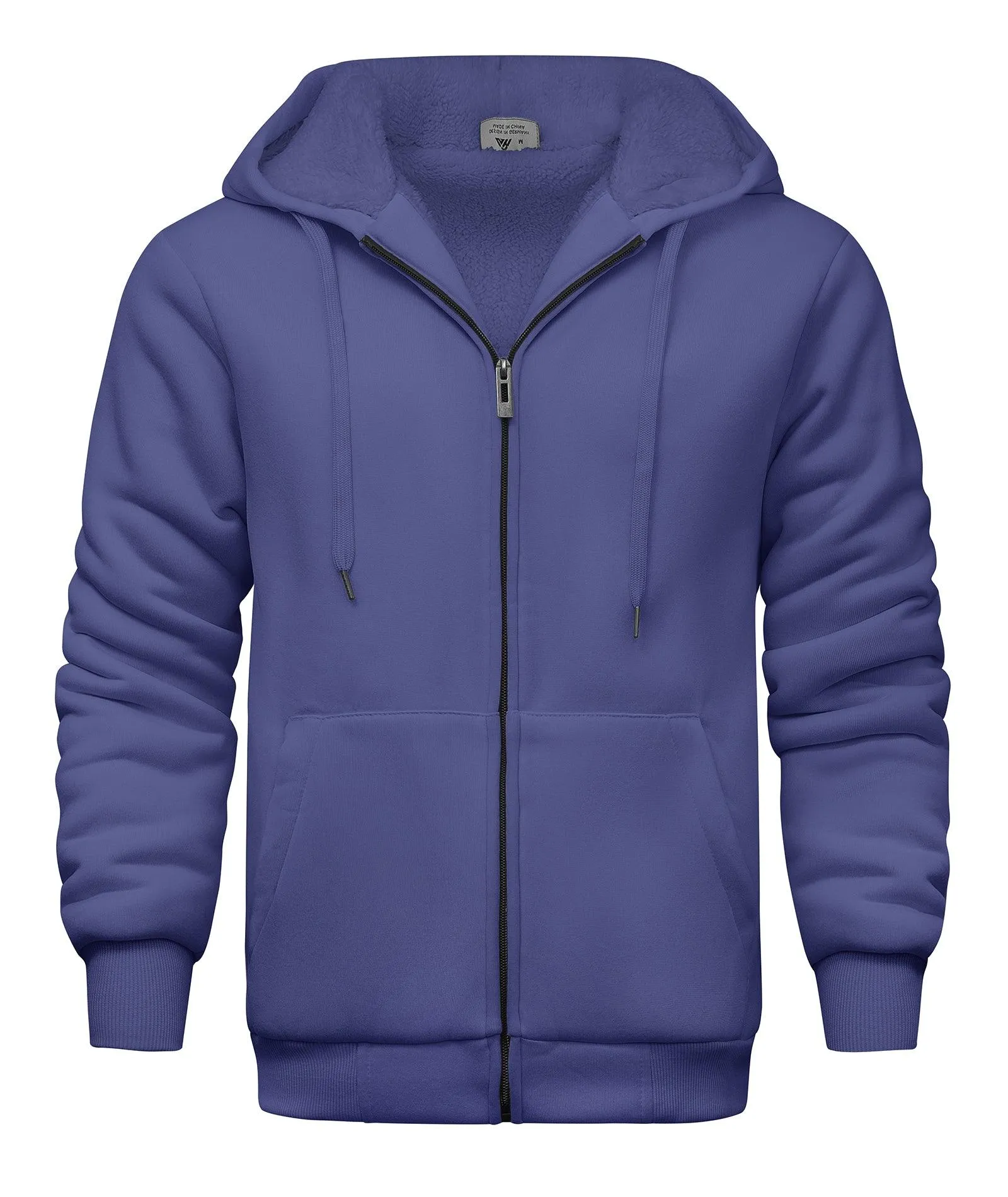 Men's Solid Color Full Zip Hoodie-ZPK006403