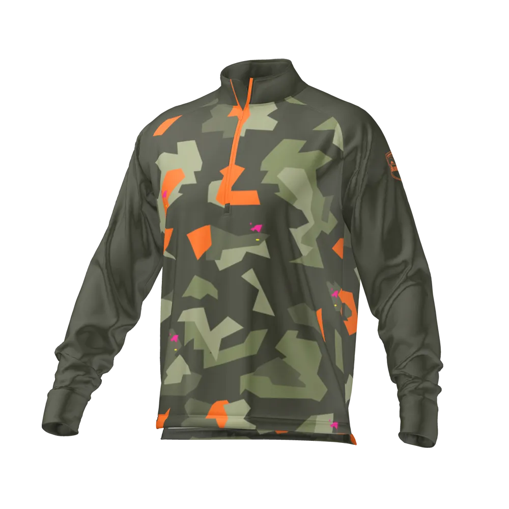 Mid Layer Zipper Camo Khaki MFY