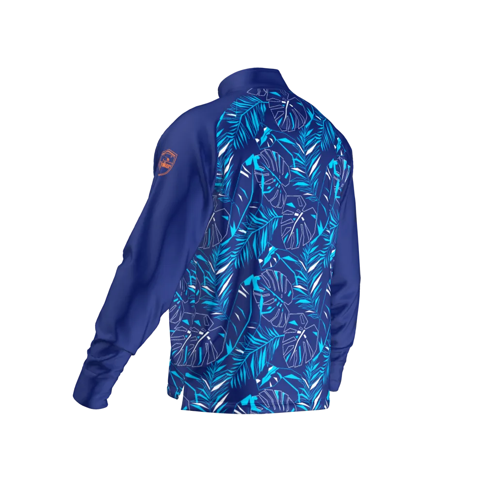 Mid Layer Zipper Geo Palm Navy MFY