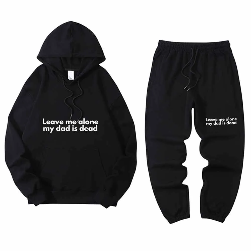 Multicolor Leave Me Alone Hoodie Pants Set