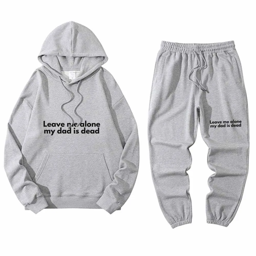 Multicolor Leave Me Alone Hoodie Pants Set