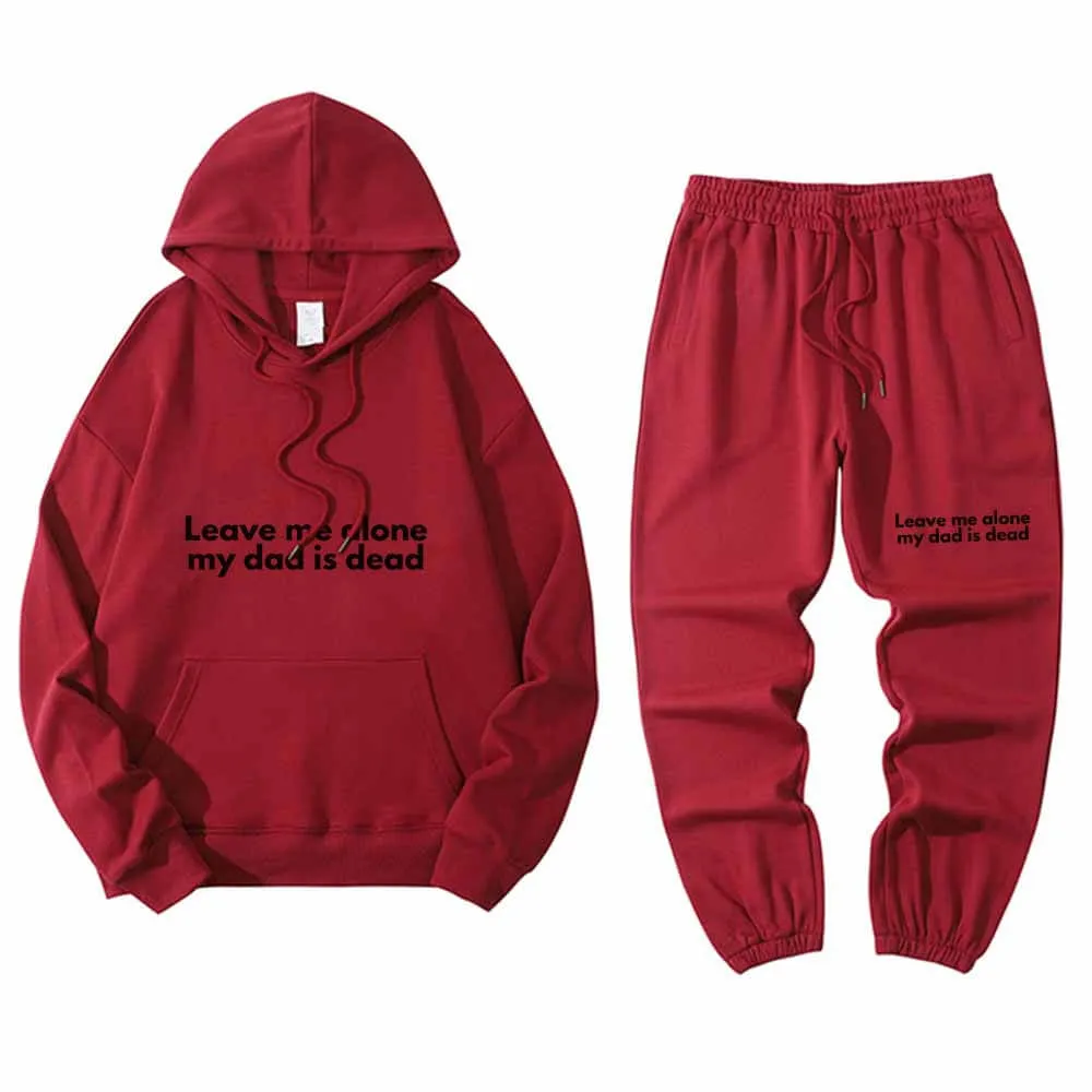 Multicolor Leave Me Alone Hoodie Pants Set