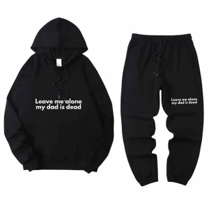 Multicolor Leave Me Alone Hoodie Pants Set