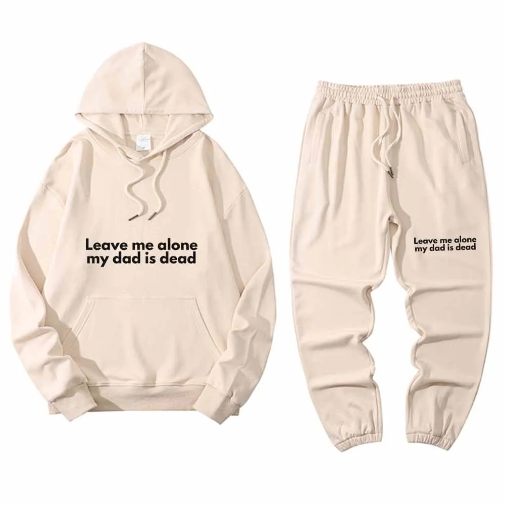 Multicolor Leave Me Alone Hoodie Pants Set