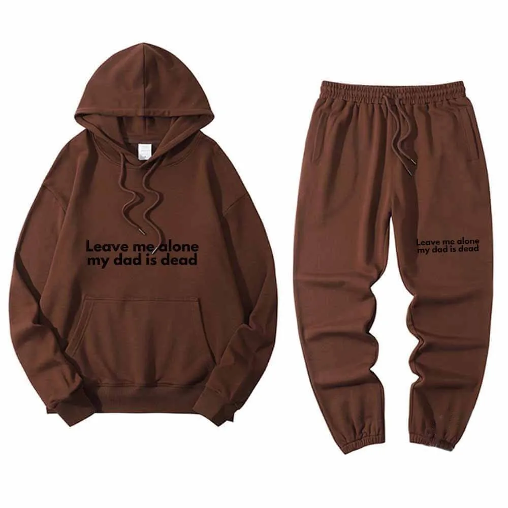 Multicolor Leave Me Alone Hoodie Pants Set