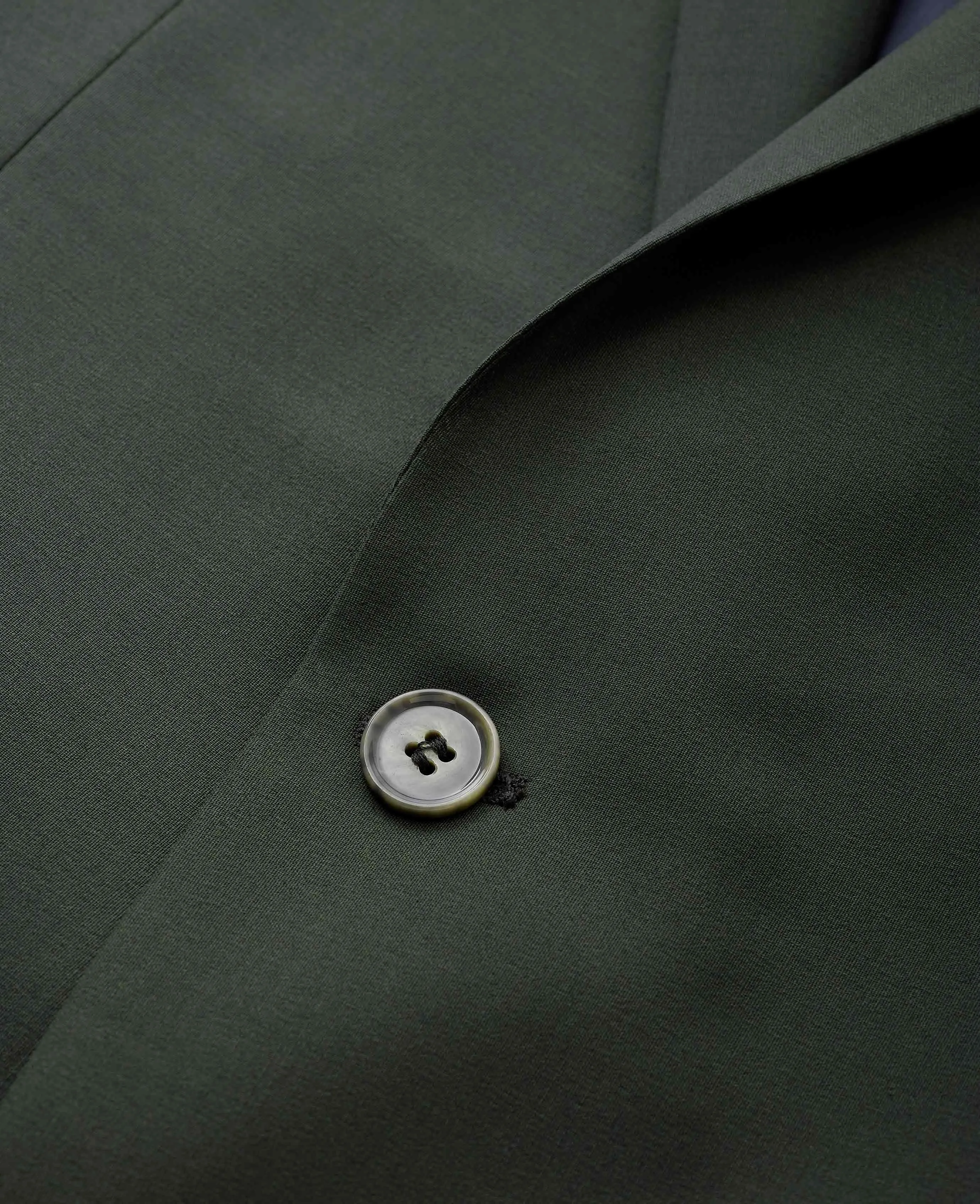 Olive Green Wool-Blend Suit